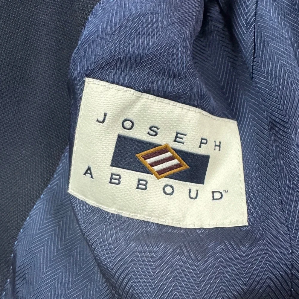 Joseph Abboud Blazer Jacket Mens 38R Reda Wool Super 110's Navy Blue Hopsack